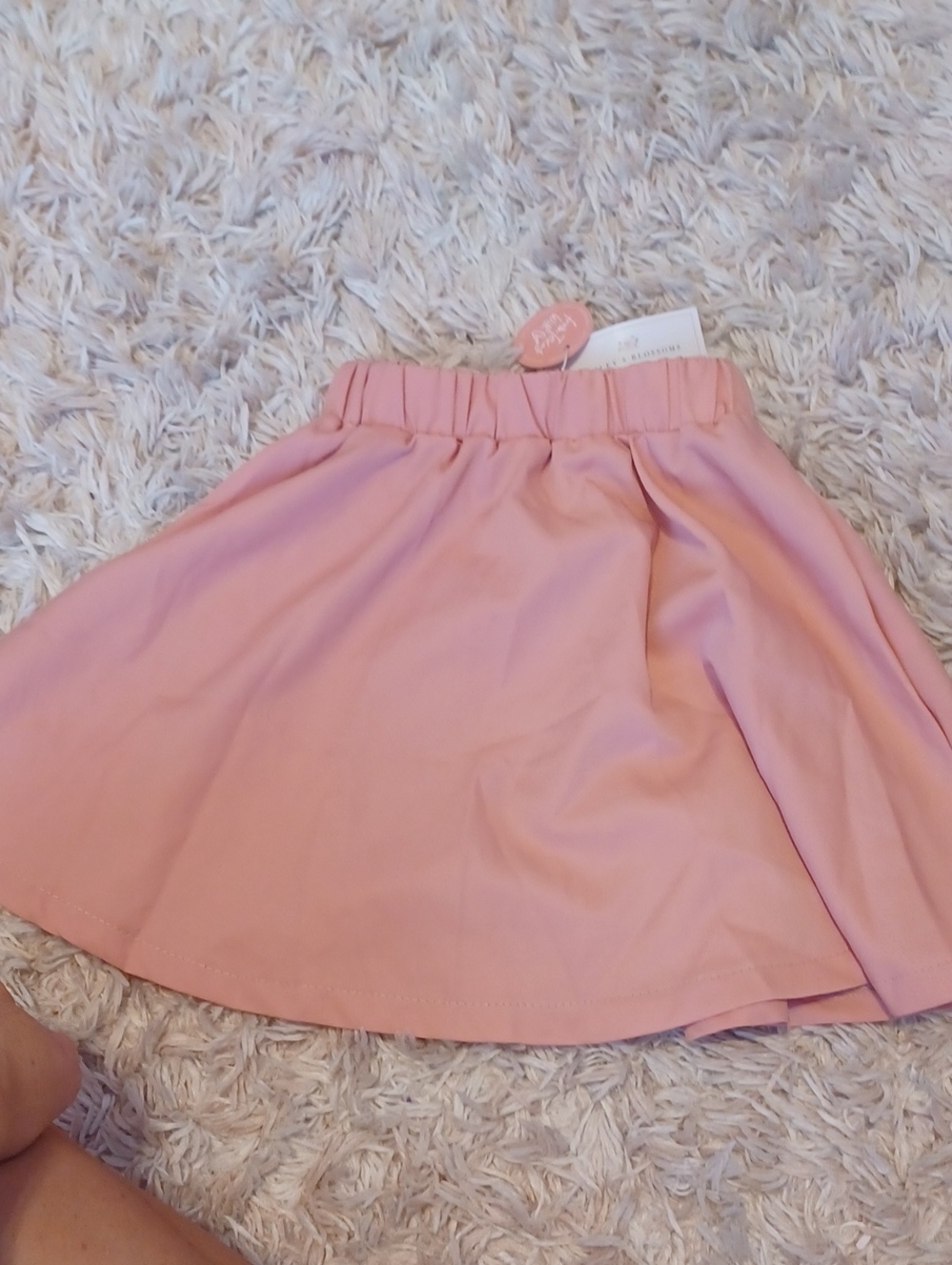 Girl's Pink Elastic Waist A-Line Skirt
